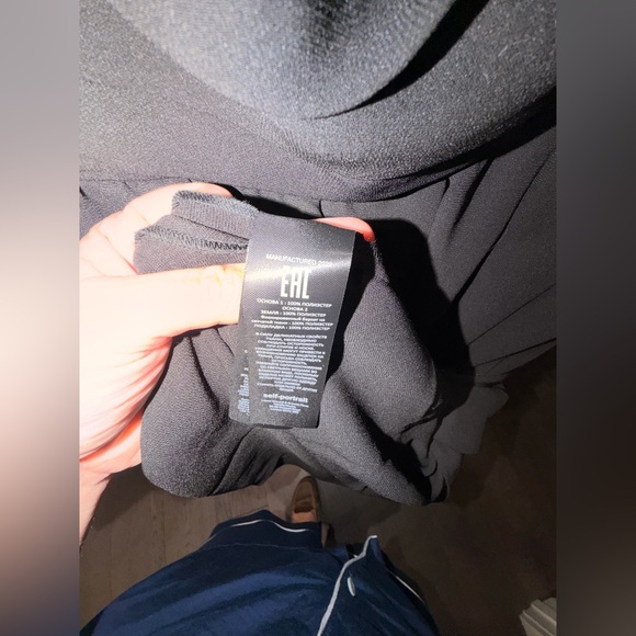 self-portrait Crepe Dot Mesh Sleeved Midi Dress Black Ruffle Polka Dot XL - Picture 8 of 12